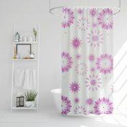   Zuhanyfüggöny - virág mintás - 180 x 180 cm                                                           BX11528A