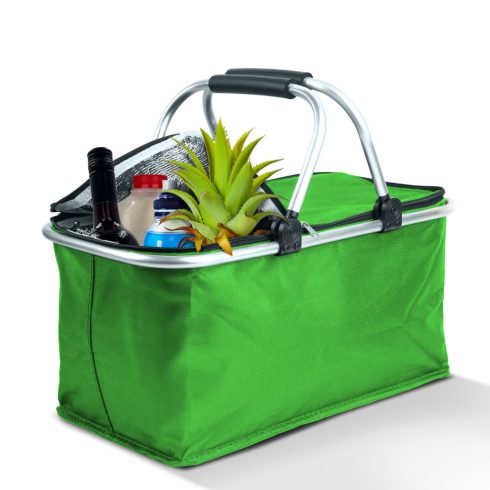 Thermo összecsukható bevásárlókosár - 49 x 28 x 25 cm - 21 L - zöld                                   BX11549B