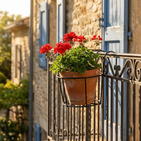 Erkélykorlátra akasztható fém kosár - virágcserepek rögzítéséhez - 18 cm - fekete                     BX11564B