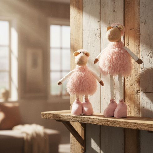 Textil dekoráció - bárány - teleszkópos - 50 x 19 x 15 cm                                             BX11578