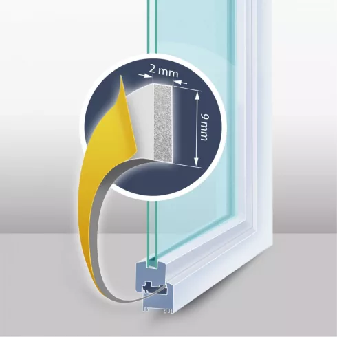 Öntapadós ajtó- ablakszigetelő colIcol profil - 6 m fehér 9 mm                                        BX11596WH-9