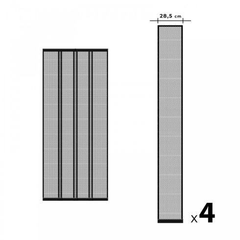 Szúnyogháló függöny ajtóra - 4 db szalag - max. 100 x 220 cm - fekete                                 BX11608BK