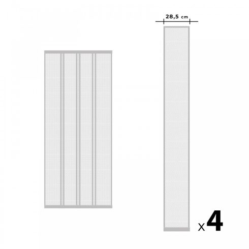 Szúnyogháló függöny ajtóra - 4 db szalag - max. 100 x 220 cm - fehér                                  BX11608WH