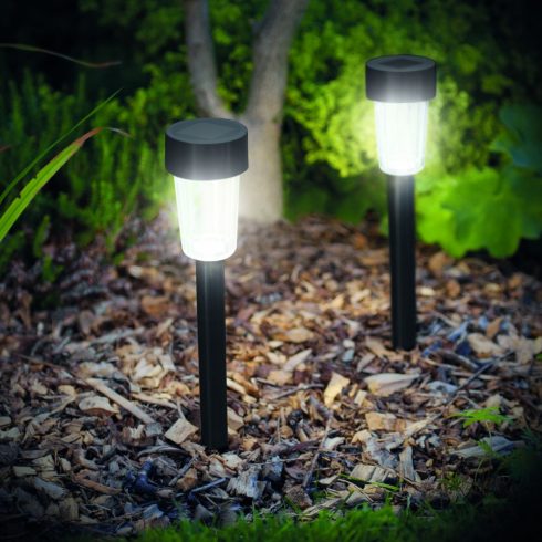 LED-es kültéri szolár lámpa 190 x 45 mm műanyag - fekete                                              BX11701A