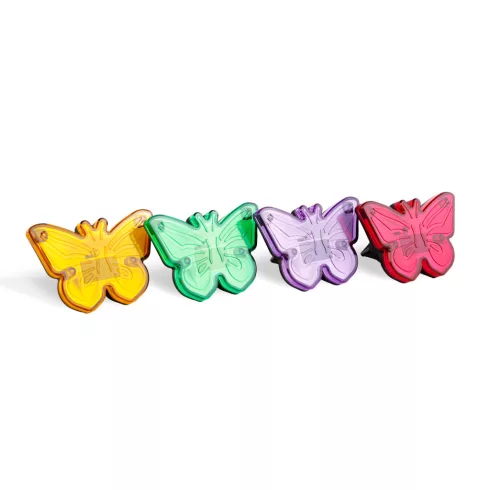Leszúrható LED szolár - pillangók - színes - fekete - műanyag - 9 x 9 x 8,5 cm                        BX11732B