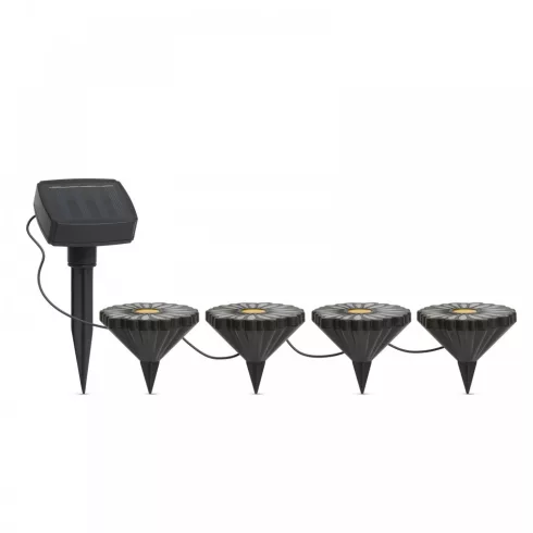 Leszúrható LED szolár - virágok - színes - fekete - műanyag - 360 cm                                  BX11732