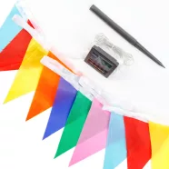   Szolár fényfüzér - zászló - 4 m - 35 színes LED                                                       BX11734