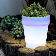   Szolár virágcserép - 4 hidegfehér LED - 16,5 x 19 cm                                                  BX11739