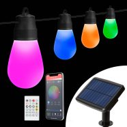   Smart szolár fényfüzér - 15 db RGBIC LED - 6,5 m - bluetooth                                          BX11746