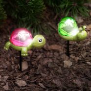   Leszúrható szolár - teknős, flamingó, csiga - fehér LED - 10 x 6 x 15 cm                              BX11751