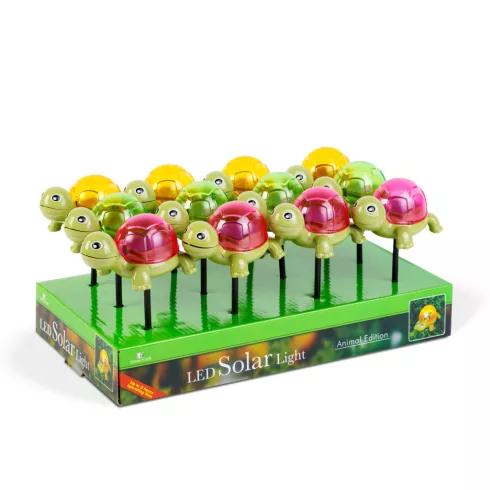 Leszúrható szolár - teknősbéka - fehér LED - 10 x 6 x 15 cm                                           BX11751B