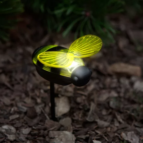 Leszúrható szolár lámpa - méhecske - 8 x 7,5 x 14,5 cm - Fehér LED                                    BX11752