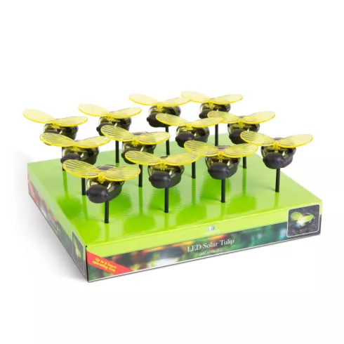 Leszúrható szolár lámpa - méhecske - 8 x 7,5 x 14,5 cm - Fehér LED                                    BX11752