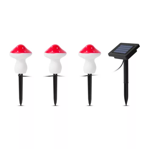 LED-es szolár lámpa - 3 db gomba - melegfehér                                                         BX11756
