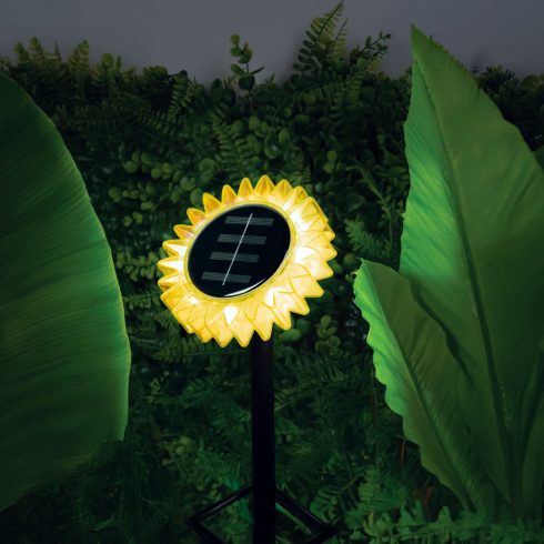 Szolár napraforgó - sárga - leszúrható / felakasztható - 13 x 6,5 x 35 cm                             BX11761B