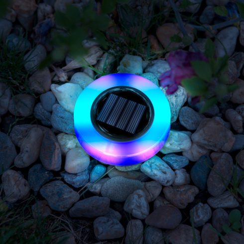 LED-es leszúrható szolár lámpa - kör alakú - RGB színes LED - 105 x 128 mm                            BX11766A