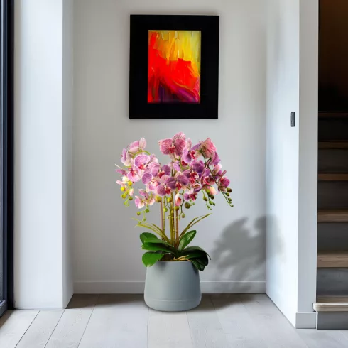 Műnövény dekoráció - orchidea - lila - 83 cm                                                          BX11899A