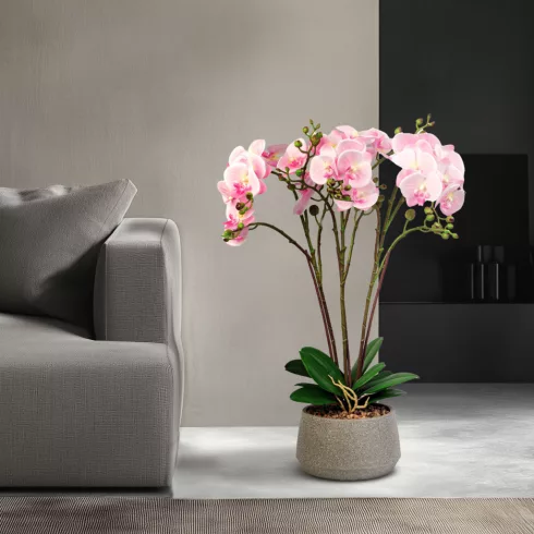 Műnövény dekoráció - orchidea - rózsaszín - 58 cm                                                     BX11900A