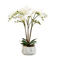   Műnövény dekoráció - orchidea - fehér - 58 cm                                                         BX11900B