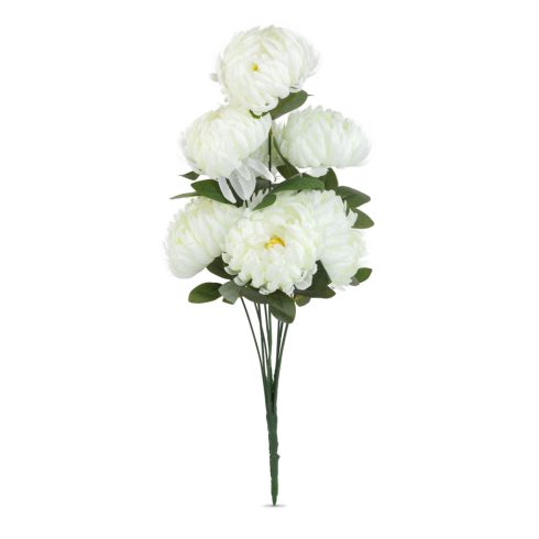 Műnövény dekoráció - krizantém - fehér - 12 x 58 cm                                                   BX11912A