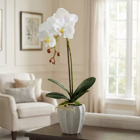 Műnövény dekoráció - orchidea - 3 féle - 45 cm                                                        BX11916
