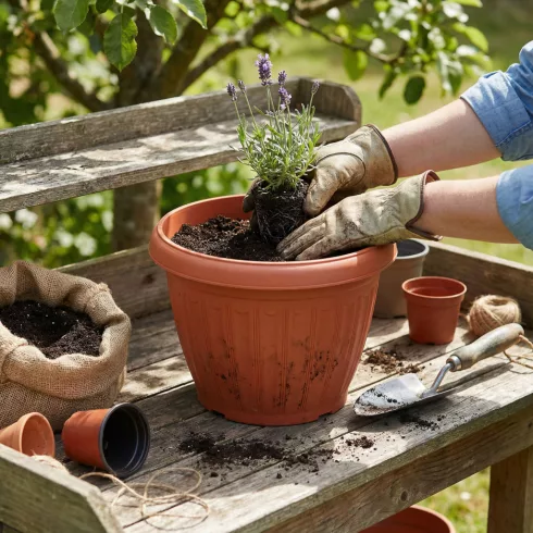 Műanyag virágcserép - terrakotta - 25 cm                                                              BX11992