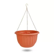   Műanyag függesztett cserép lánccal -  terrakotta - 30 x 18 cm                                         BX11993
