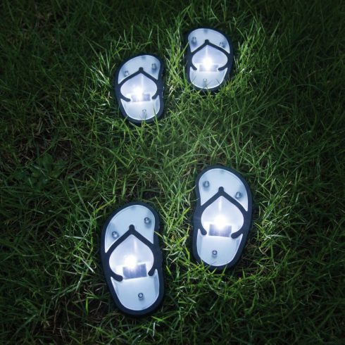 Leszúrható szolár lámpa - strandpapucs - hidegfehér - 12,7 x 8,5 cm                                   BX13000