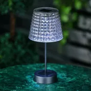   Szolár asztali lámpa - füst - hidegfehér LED - műanyag - 26 x 12 cm                                   BX13005B