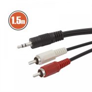   RCA / JACK kábel 2 x RCA dugó - 3,5 st JACK dugó 1,5 m                                                BX20122