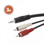   RCA / JACK kábel 2 x RCA dugó - 3,5 mm JACK dugó 3,0 m                                                BX20173