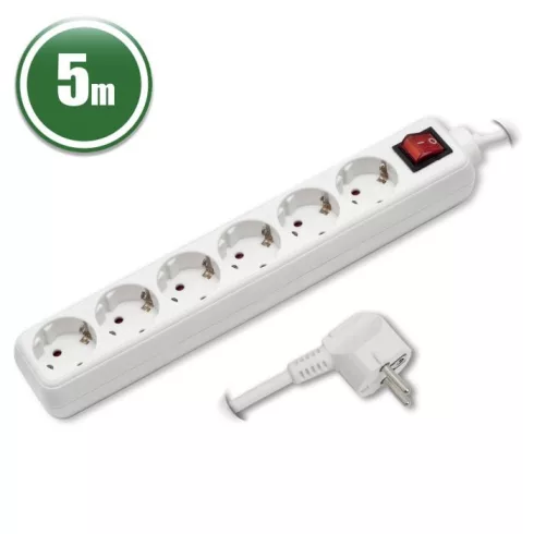 6-os elosztó kapcsolóval 250 V - 10 / 16 A 5 m                                                        BX20232