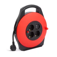   Kábeldob műanyag tartóval - 3 x 1,5 mm2 - 2 x USB - 10 m                                              BX20239