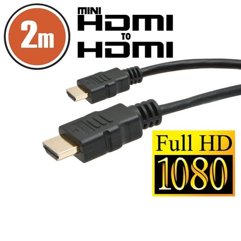 Mini HDMI kábel - 2 m aranyozott csatlakozóval                                                        BX20318