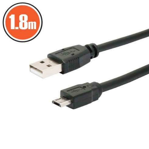 USB kábel 2.0 A dugó - B dugó (micro) 1,8 m                                                           BX20326