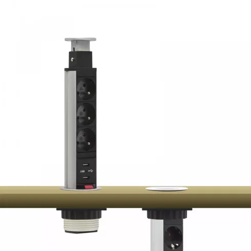Rejtett elosztó 3-as, + USB ezüst, szlovák                                                            BX20430SUF