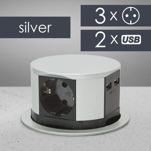 Elosztó - rejtett, 3-as + USB-A + Type-C                                                              BX20433