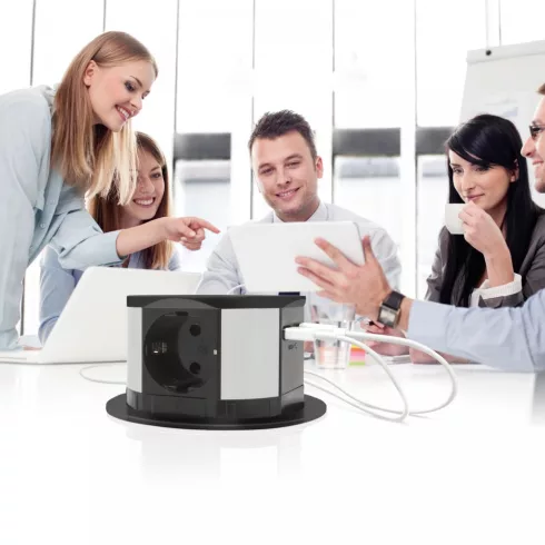 Elosztó - rejtett, 3-as + USB-A + Type-C - fekete                                                     BX20433BK