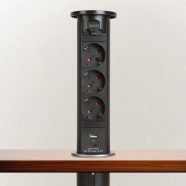   Motoros rejtett elosztó - fekete 3 x 250 V + USB-A, Type-C                                            BX20451B