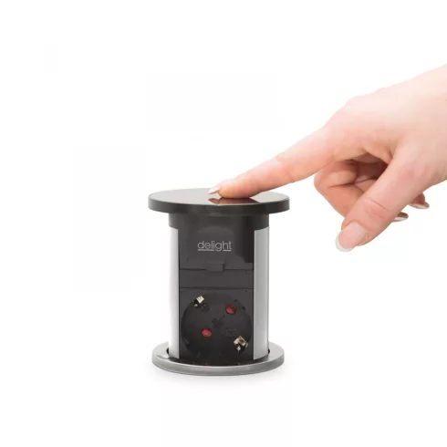 Motoros rejtett elosztó - ezüst 3 x 250 V + 2 x USB                                                   BX20451S