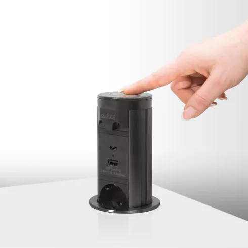 Motoros rejtett elosztó - colTouchcontrolcol - 3-as + USB + Type-C - fekete                           BX20453B