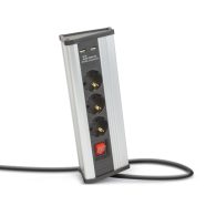   Sarokelosztó - kapcsolós - 3 x 250V, 16A - 2 x USB, 2,1A - alumínium ház                              BX20483S
