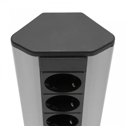 Sarokelosztó 3 x 250V, 16A 2 x USB, 2,1A alumínium ház                                                BX20483