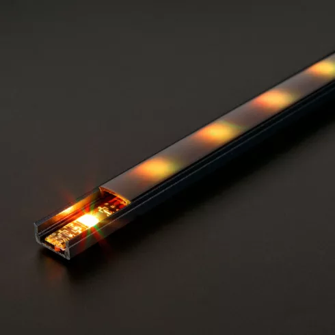 LED aluminium profil sín - 2000 x 17 x 8 mm - U profil - fekete                                       BX41010A2-BK