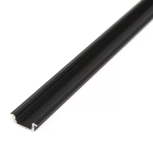 LED aluminium profil sín - 2000 x 23(17) x 8 mm - süllyeszthető U profil - fekete                     BX41011A2-BK
