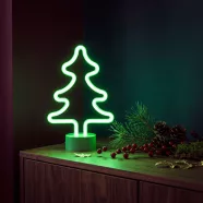   Neon LED lámpa - zöld fenyőfa - 3 x AA + USB - 18,5 x 8,5 x 28 cm                                     BX43996D