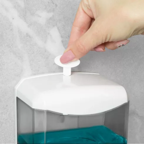 Szenzoros szappanadagoló - 600 ml - fali - elemes - füst színű                                        BX51120B