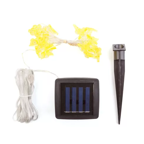 Szolár fényfüzér - pillangó - 2,4 m - 25 melegfehér LED                                               BX55220C