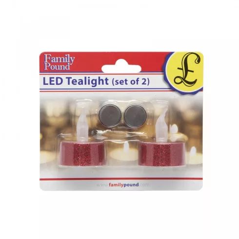 LED-es teamécses AJÁNDÉK ELEMMEL arany 2 db / bliszter                                                BX55245G