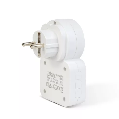 Digitális elem- és vezeték nélküli csengő - Kinetic - 220-240V AC aljzat - fehér - kék LED            BX55338